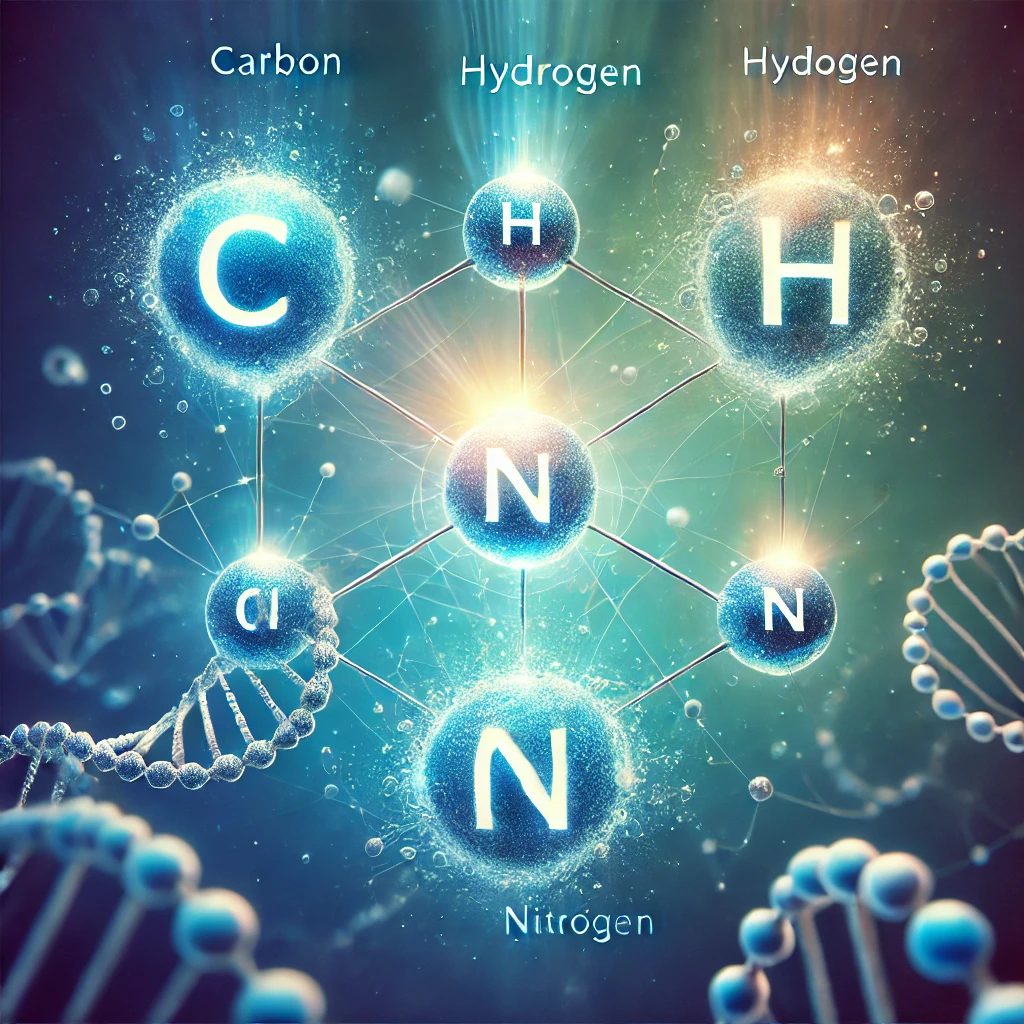 four primary elements Carbon (C), Hydrogen (H), Oxygen (O), and Nitrogen (N) AP Biology