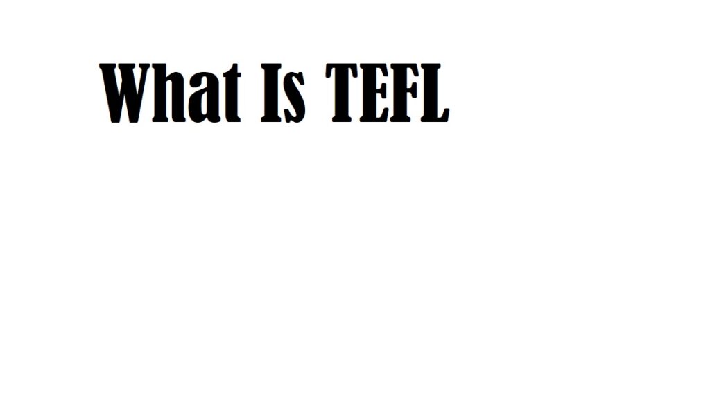 what is TEFL