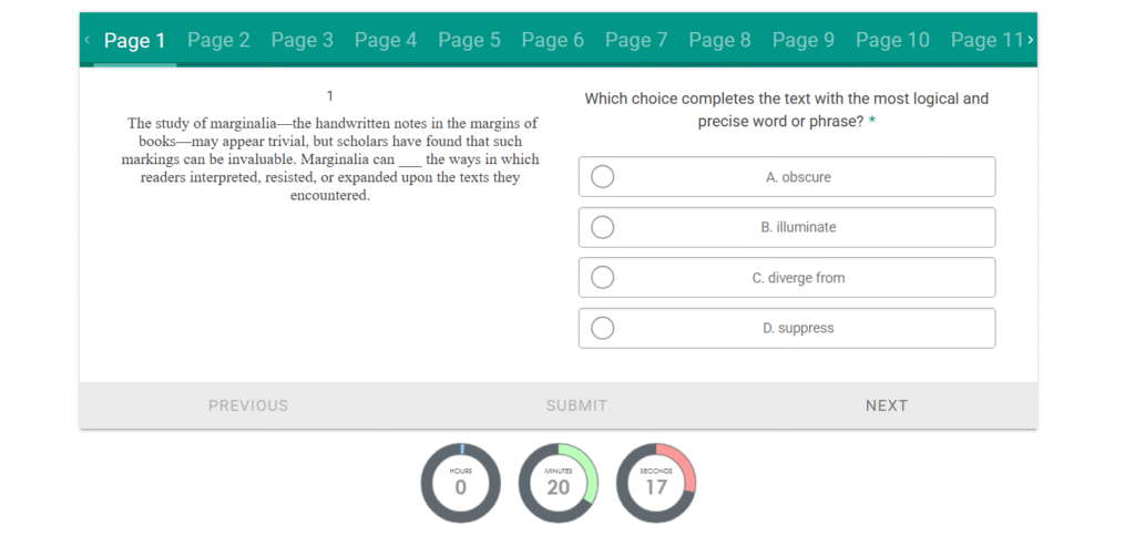 Digital SAT Practice september online for free